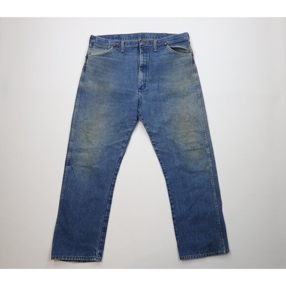Vintage 70s 80s Wrangler Mens 40x32 Distressed Flare Bootcut Western Jeans USA